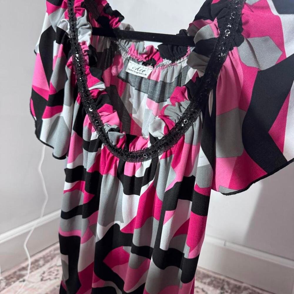 Pink black and gray abstract